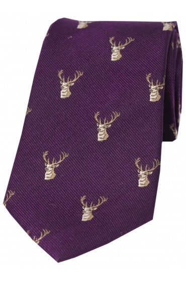 The Shooting Tie: Stags Heads on Purple