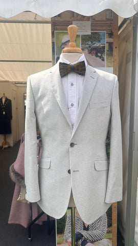 Tailored Fit Linen Jacket - Stone Grey