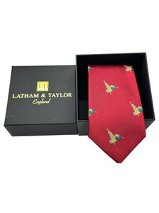 The Shooting Tie: Flying Ducks on Red