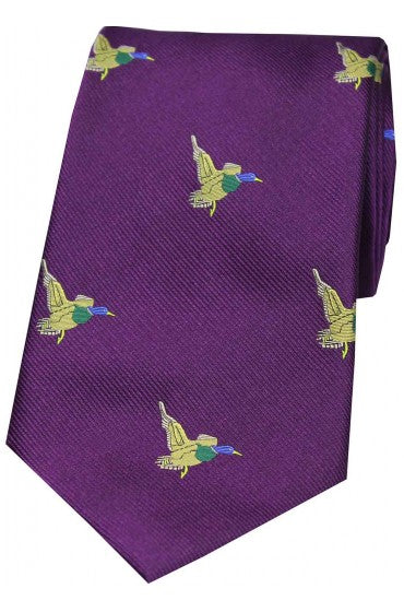 The Shooting Tie: Flying Ducks on Purple