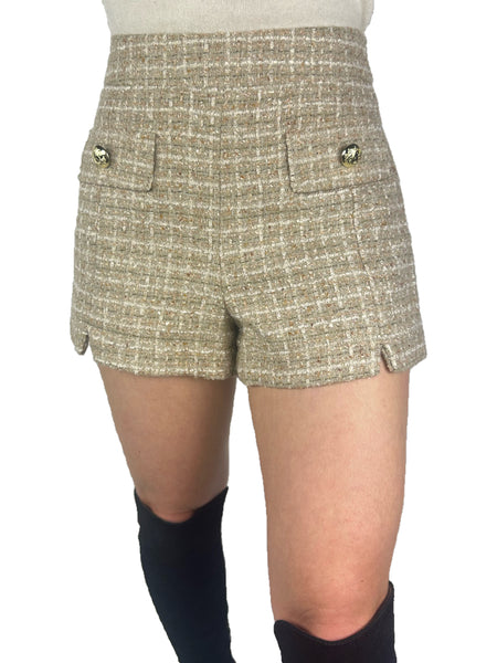Boucle Shorts - Natural