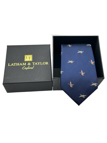 The Shooting Tie: Flying Ducks on Blue