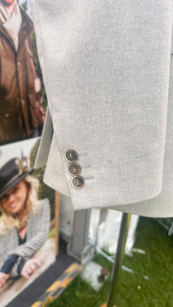 Tailored Fit Linen Jacket - Stone Grey
