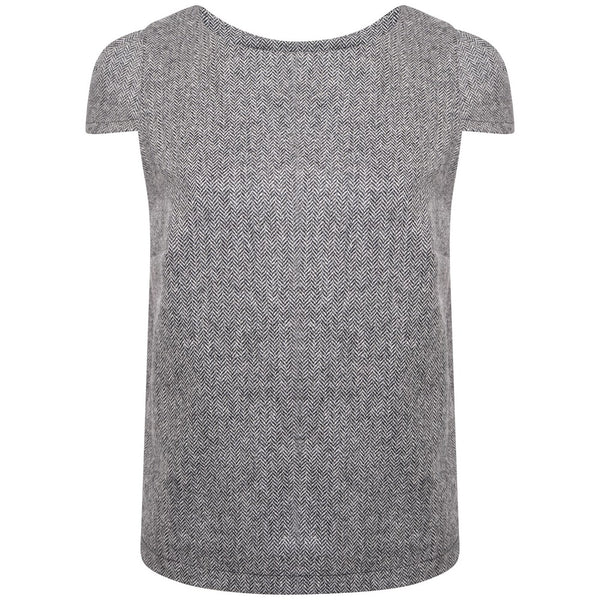Harris Rae Tibberton Top - Black and White Herringbone