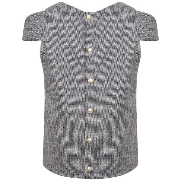 Harris Rae Tibberton Top - Black and White Herringbone