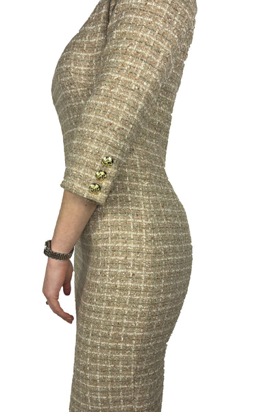 Classic Boucle Dress - Natural