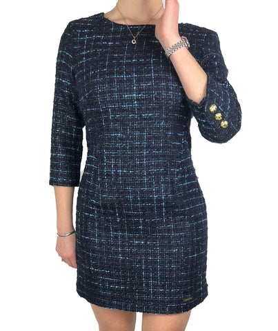 Mini Boucle Dress - Navy