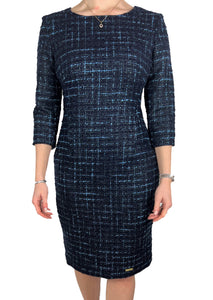 Classic Boucle Dress - Navy