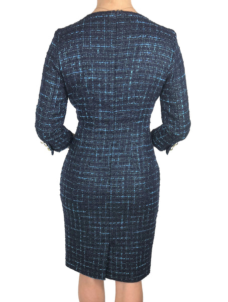 Classic Boucle Dress - Navy