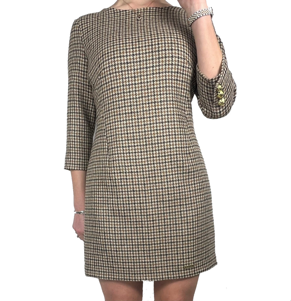 Tweed Mini 3 4 Sleeve Dress Sawley Latham Taylor