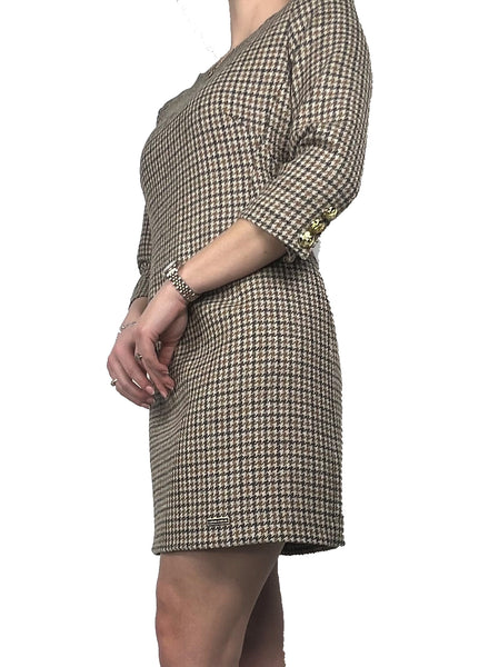 Tweed Mini 3/4 Sleeve Dress - Sawley