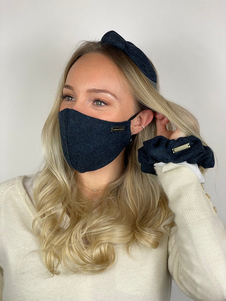 Tweed Face Mask - Midnight