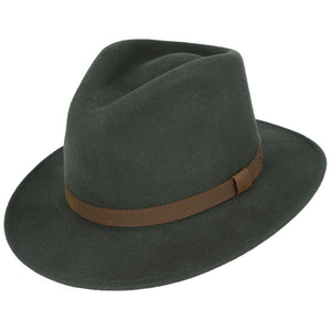 Fedora Leather Band Green