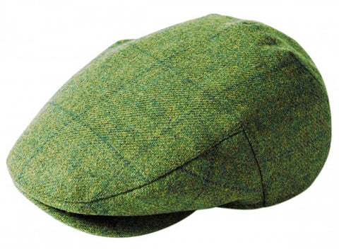 Harris Tweed Flat Cap - Green Check