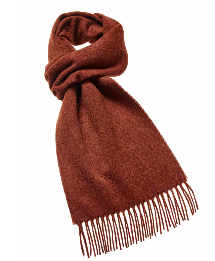 Moon Plain Dark Rust Scarf (25cm)