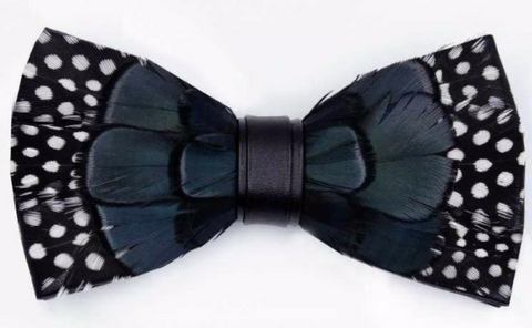 Midnight Guinea Fowl Bow Tie