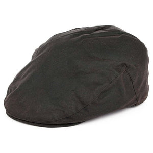 Water resistant English Waxed Cotton Flat Cap - Brown