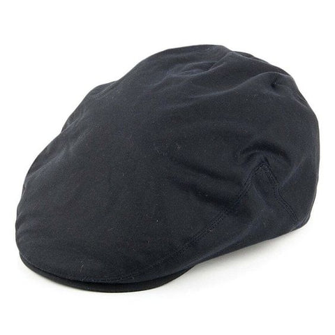 Water resistant English Waxed Cotton Flat Cap - Navy