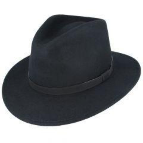 Fedora Leather Band Black