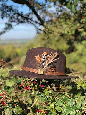 Fedora Leather Band Brown