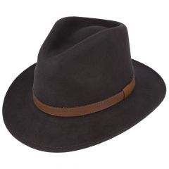 Fedora Leather Band Brown