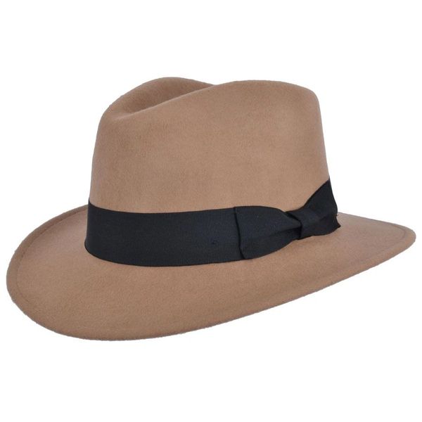Fedora Ribbon Band Camel & Black