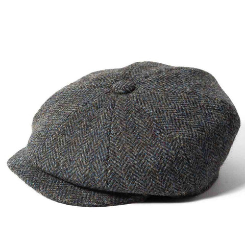Harris Tweed Baker Boy - Grey Windowpane Check