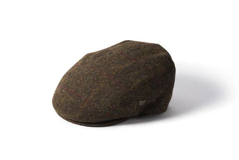 Harris Tweed Flat Cap - Green Plum Check