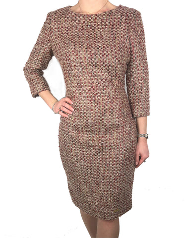 Classic Boucle Dress - Red