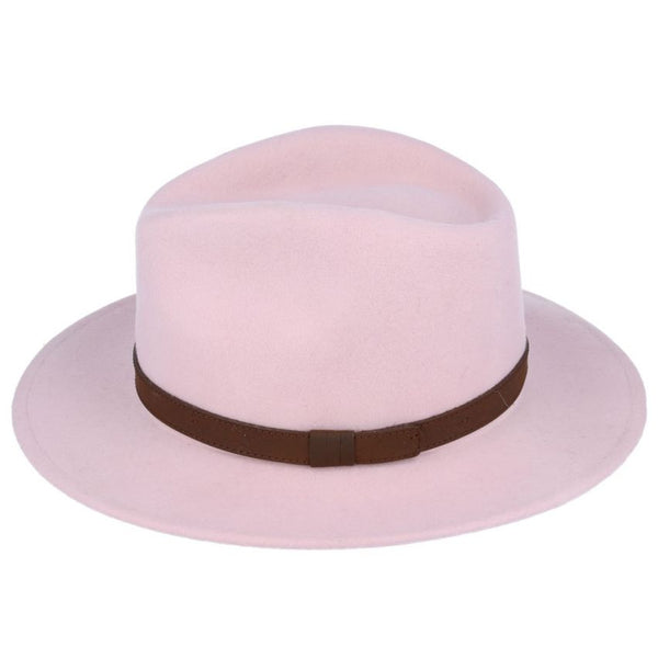 Fedora Leather Band Soft Pink