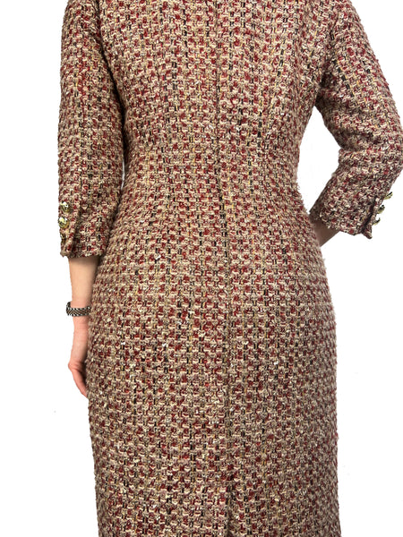 Classic Boucle Dress - Red