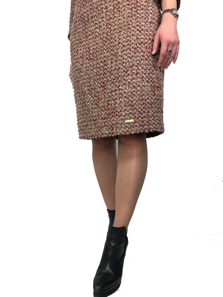 Classic Boucle Dress - Red