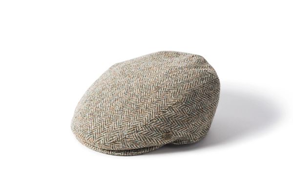 Harris Tweed Flat Cap - Lovat Green Herringbone