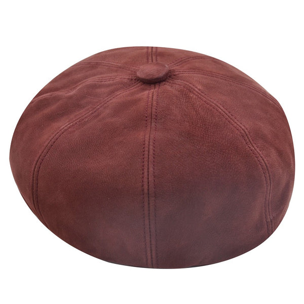 Leather Baker Boy - Claret