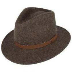 Fedora Leather Band Mix Brown