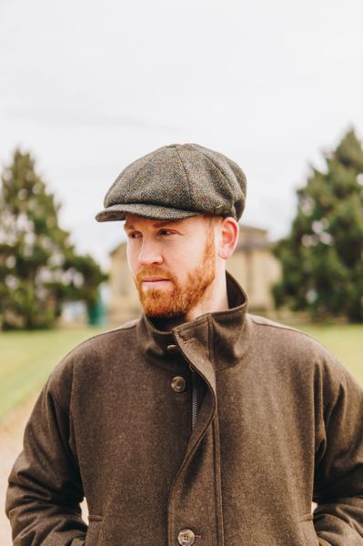 Harris Tweed Baker Boy - Multi Green
