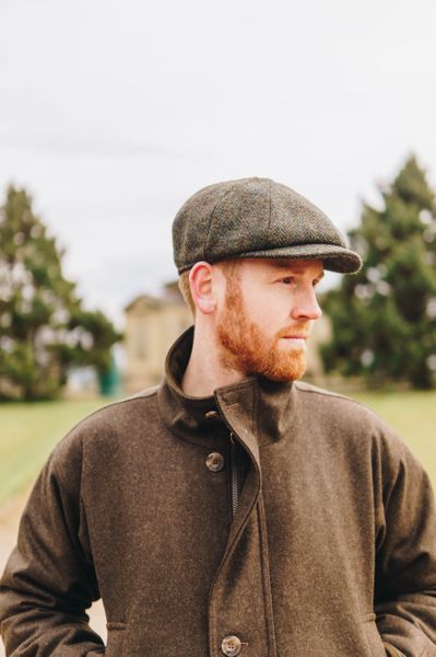 Harris Tweed Baker Boy - Multi Green
