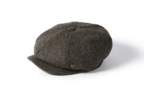 Harris Tweed Baker Boy - Multi Green