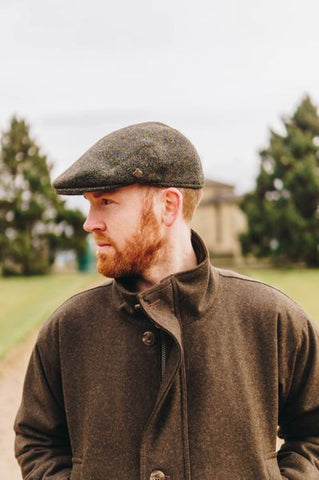 Harris Tweed Flat Cap - Multi Green