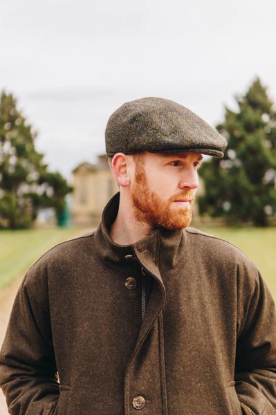 Harris Tweed Flat Cap - Multi Green