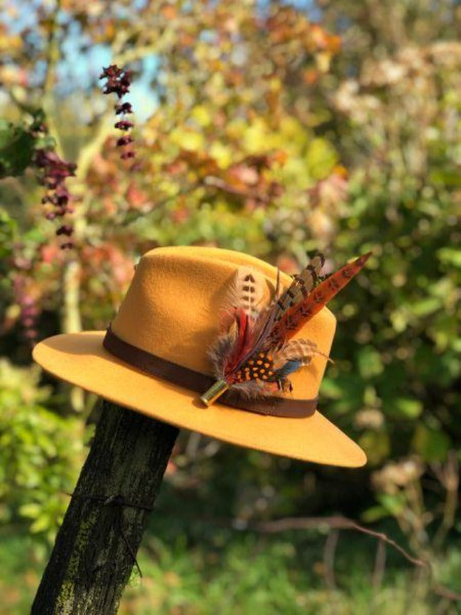 Fedora Leather Band Gorse