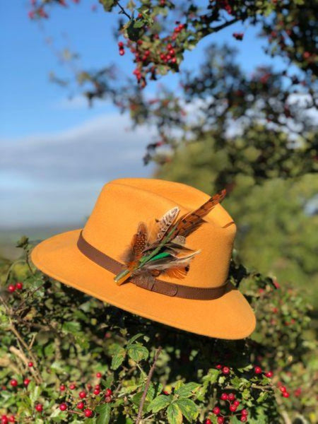 Fedora Leather Band Gorse