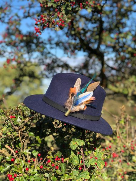 Fedora Leather Band Navy