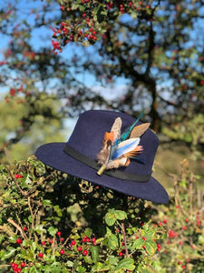 Fedora Leather Band Navy