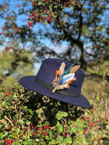Fedora Leather Band Navy