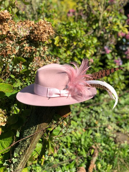 Snap Brim Fedora  Baby Pink