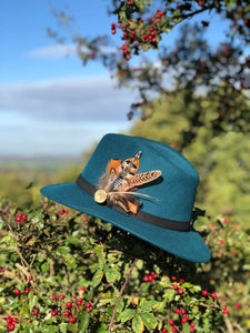 Fedora Leather Band Teal