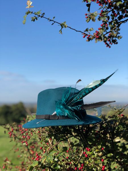 Fedora Leather Band Teal