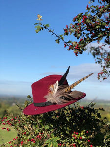 Fedora Leather Band Berry