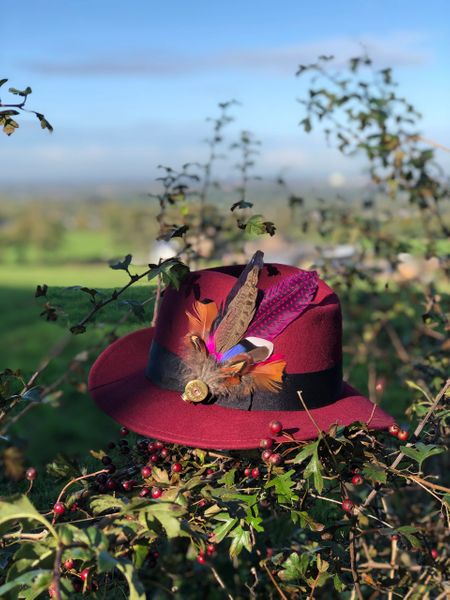 Fedora Leather Band Berry